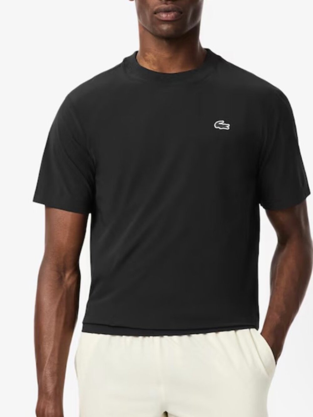 Lacoste Men's Sport Ultra Dry Lightweight Stretch Sport T-Shirt, Black, Size M